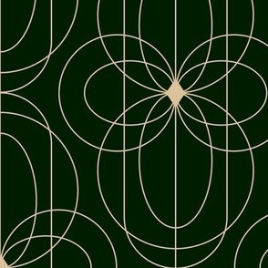 2319 Large - Art Deco golden flowers