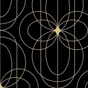 2320 Large - Art Deco golden flowers