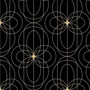 2320 Medium - Art Deco golden flowers