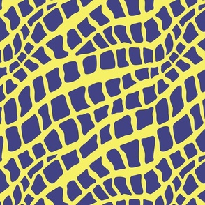 Snakes - abstract snake skin - yellow blue - medium scale
