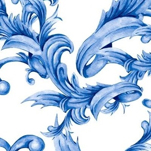Blue Curl and Swirl Big Scale
