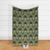 Flora goddess of spring on sage green | large