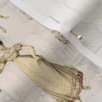 LARGE Chatting Hours with the Ladies of Pride and Prejudice- My Tribute to Jane Austen- off white 