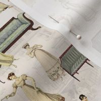 MEDIUM Chatting Hours with the Ladies of Pride and Prejudice- My Tribute to Jane Austen- off white 
