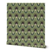Flora goddess of spring on sage green | small