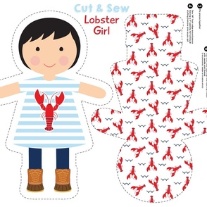 Cut and Sew Lobster Girl Doll Pixie Black Hair