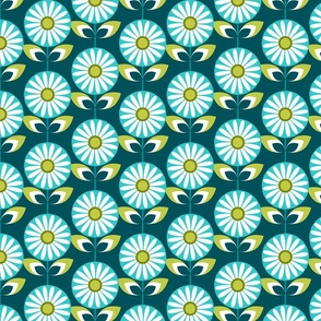 Normal scale • Field of Daisies blue background