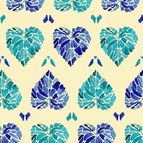 Heart leaf - blue version