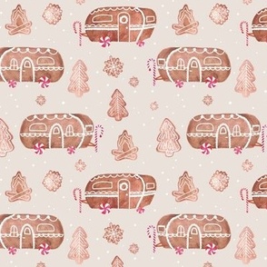 Gingerbread Campers Beige - Small
