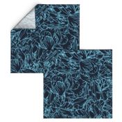 Floral lines - Navy blue