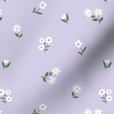 Retro wildflowers scandinavian blossom garden boho floral flowers and vines lilac purple green white easter SMALL 