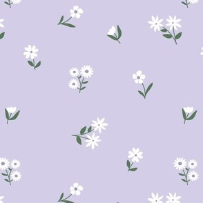 Retro wildflowers scandinavian blossom garden boho floral flowers and vines lilac purple green white easter SMALL 
