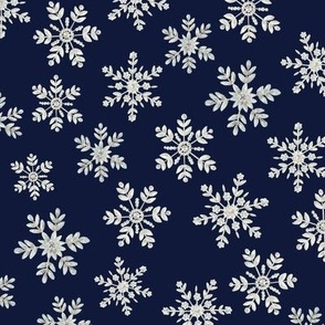 Crystal Snowflakes Navy Blue Small