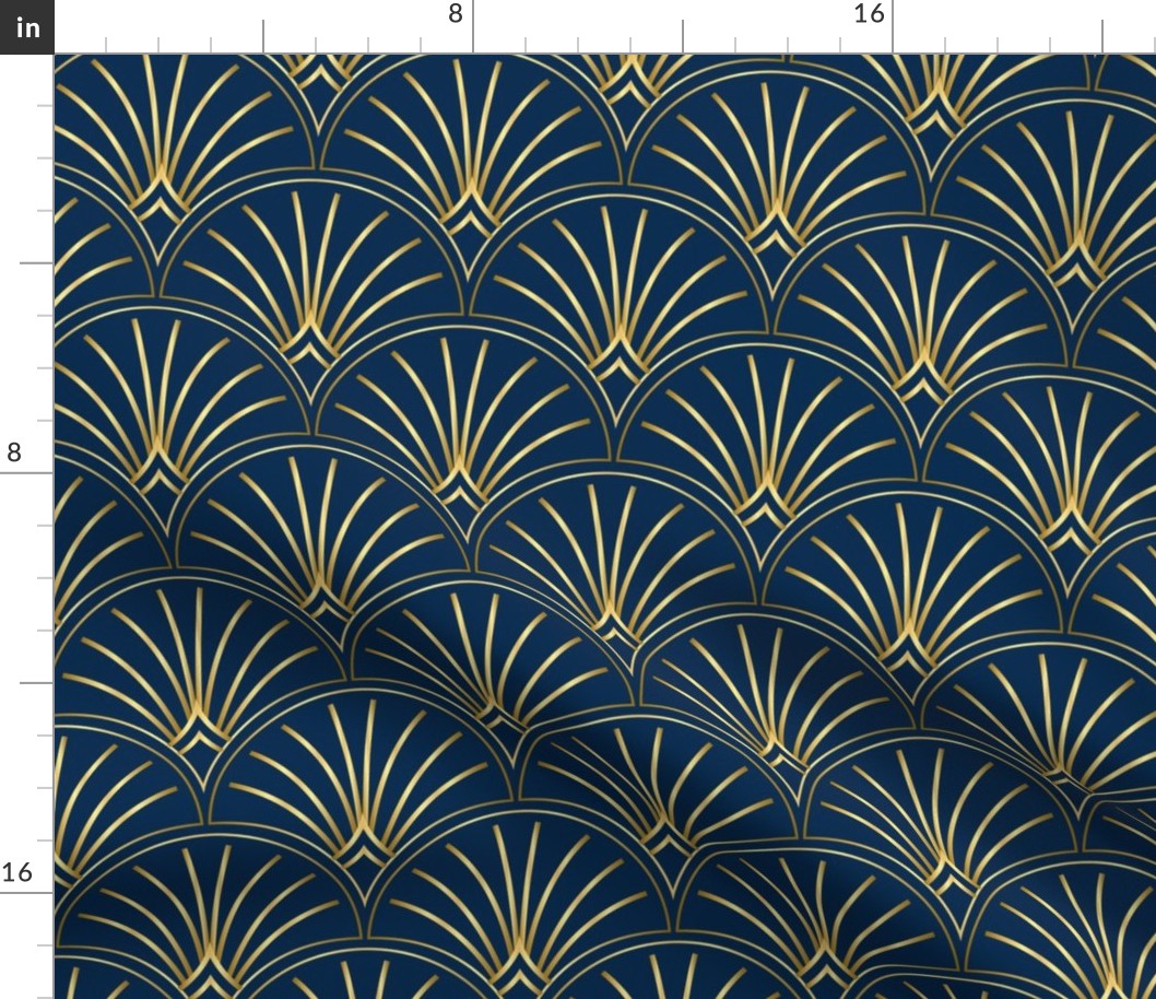 Gatsby Glamour gold texture on navy 