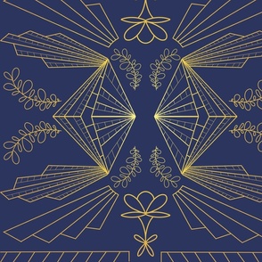 1920s Abstract Navy