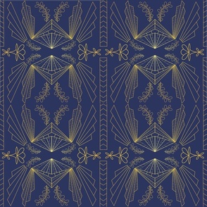 1920s Abstract Navy Small