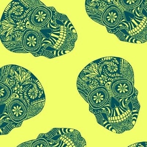 Day of the Dead skulls on lime