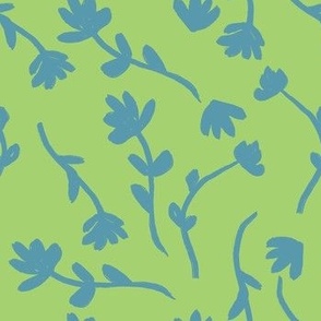 background floral green and blue