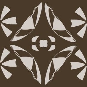 umbrella tile damask brown and beige