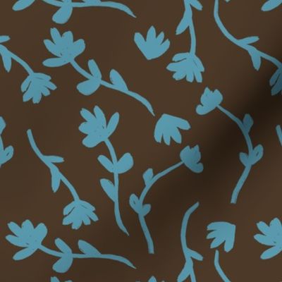  background floral brown and blue