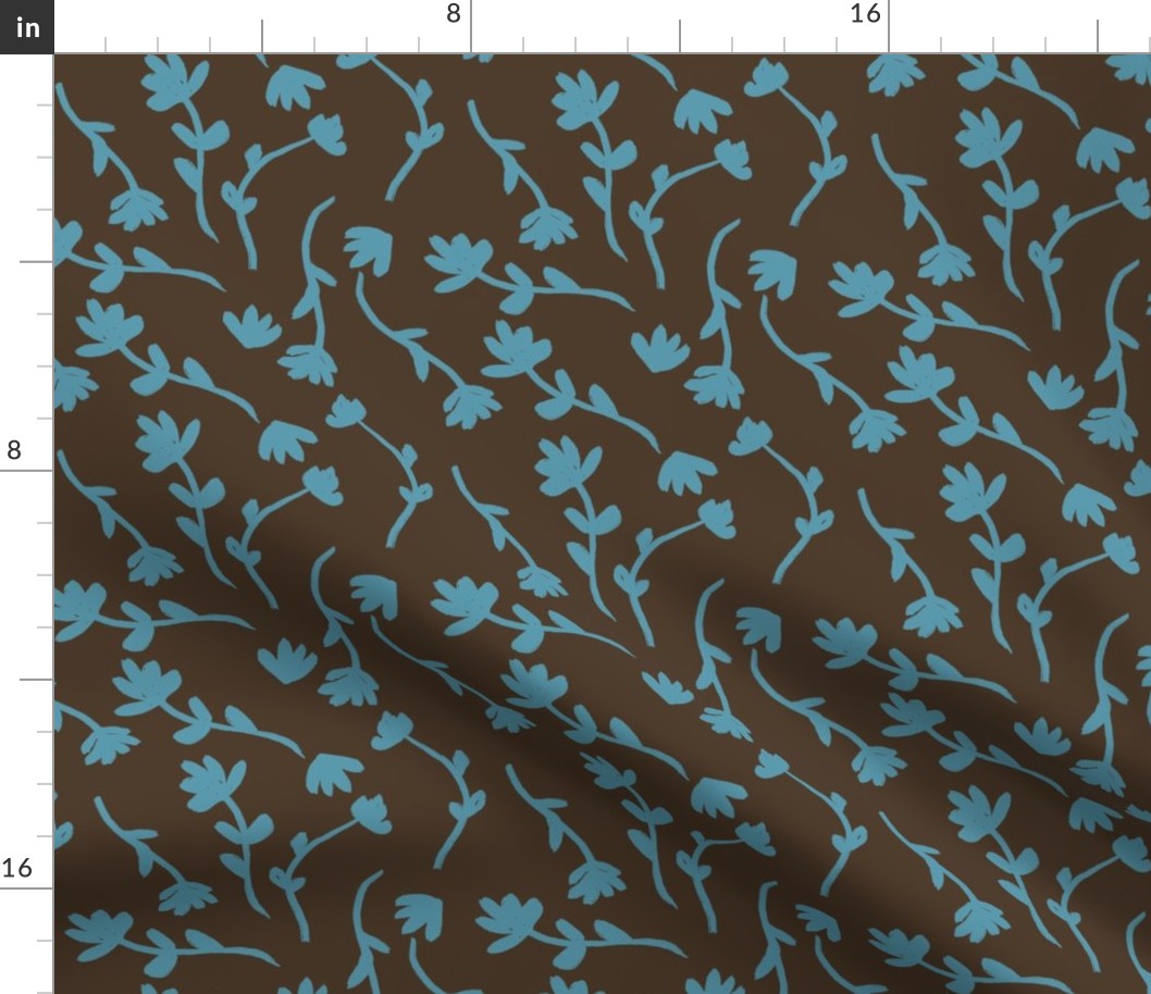  background floral brown and blue