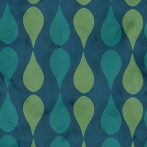 boho raindrop dark blue lime green and teal