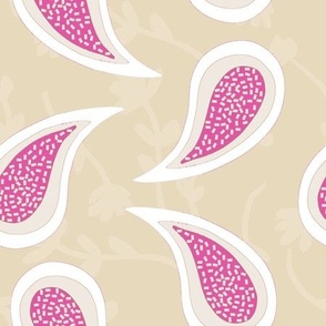 paisley beige and pink