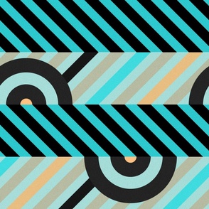 Geometric stripes - blue