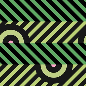 Geometric stripes - green