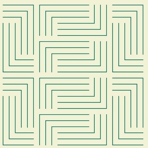 l - art deco maze - light green