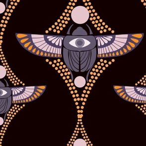 Scarab Beetle Art Nouveau Wallpaper Fabric 