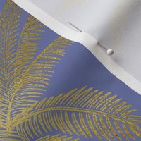 Palm - gold on soft purple blue - medium 