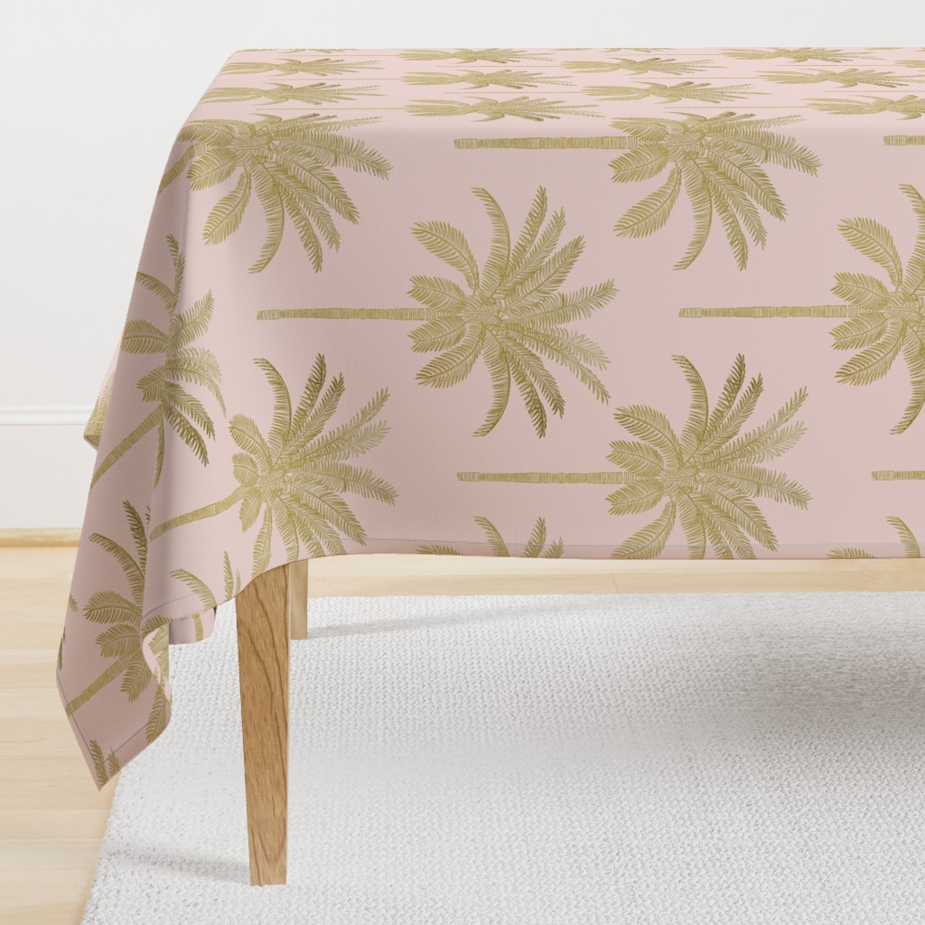 Palm - gold on light pink - medium