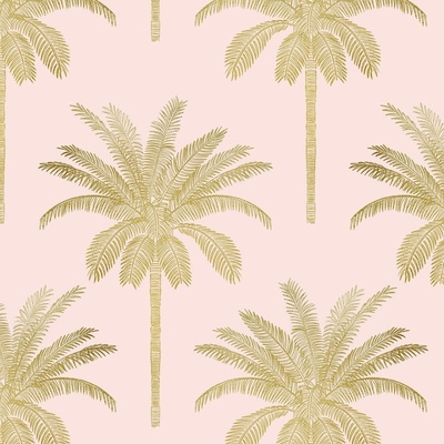 South Beach Palm Leaf Wallpaper Blush Pink Fine Decor Gold Metallic FD42680   eBay