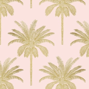 Palm - gold on light pink - medium