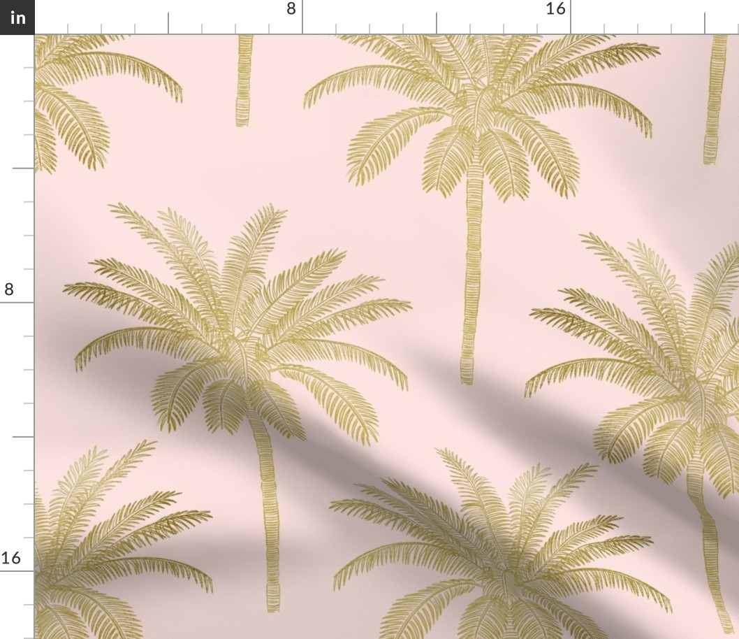 Palm - gold on light pink - medium