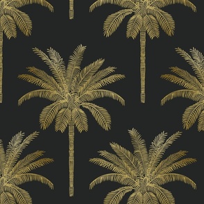 Palm - gold on charcoal black - medium