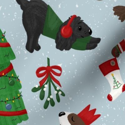 Santa Paws Festive Christmas Holiday Dogs