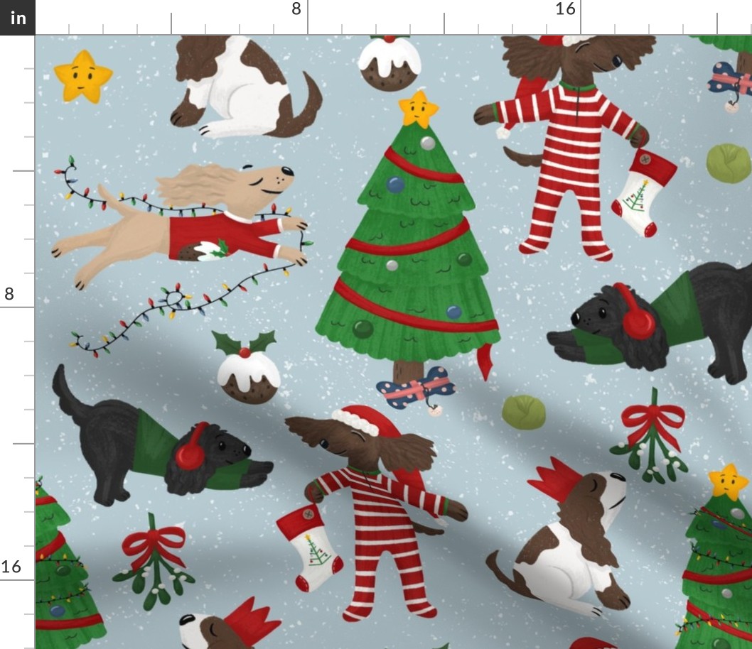 Santa Paws Festive Christmas Holiday Dogs
