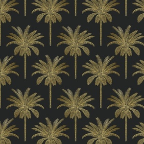 Palm - gold on charcoal black - small