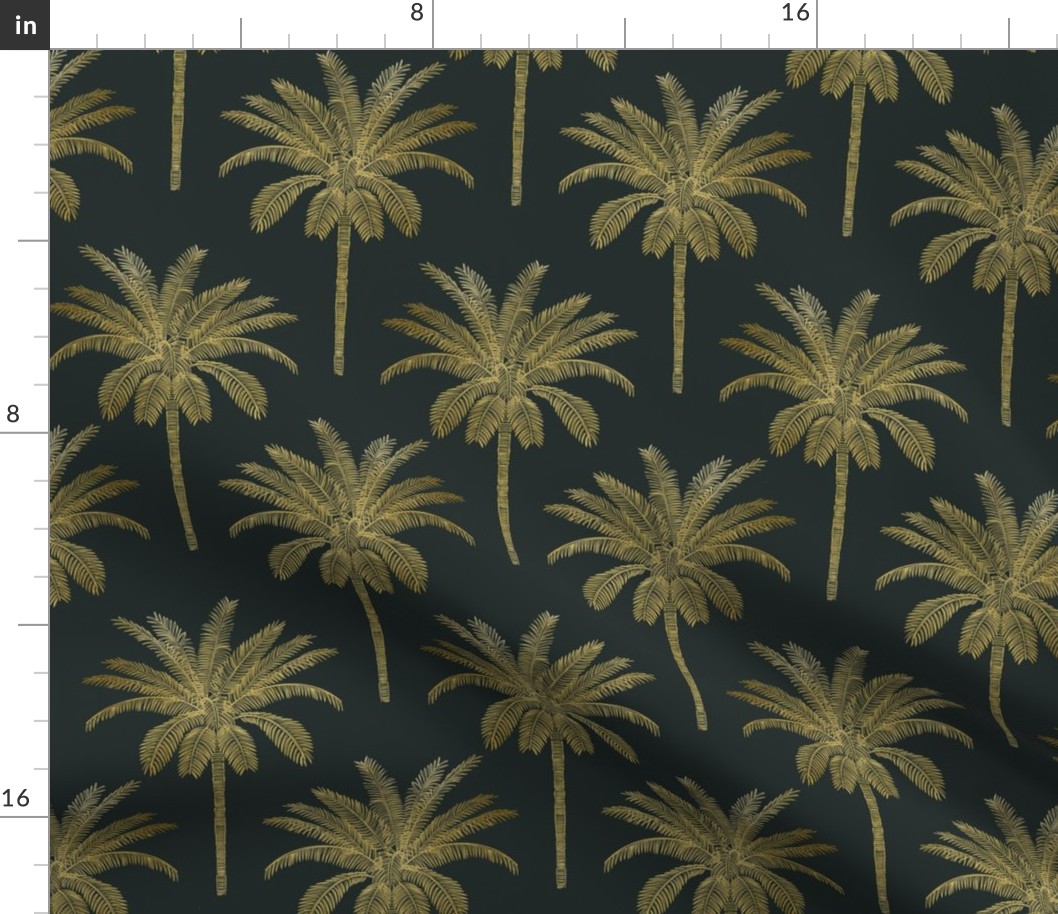 Palm - Gold on Charleston Green - small