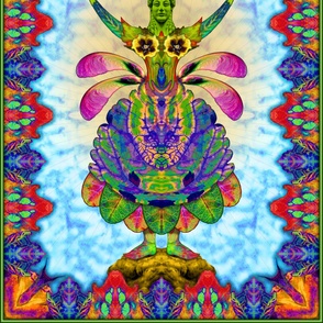 Goddess Flora quilt panel