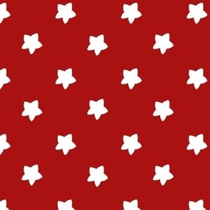 White Star Pattern Christmas - Red