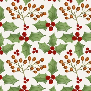 Holly & Berries | Ivory