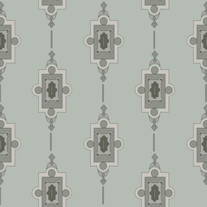 Deco Ditsy Sage Stripe