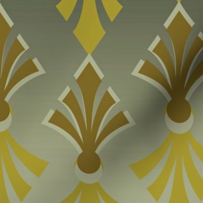 1920s wallpaper art deco moss gold