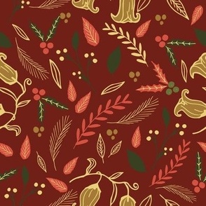 Red Winter floral