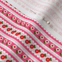 Scalloped Pink Floral Stripe
