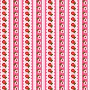 Scalloped Pink Floral Stripe