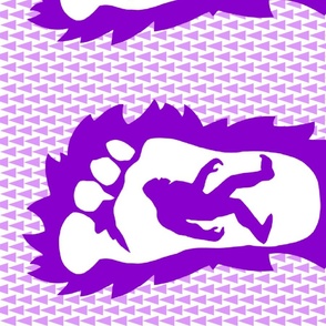 Fat Quarter Bigfoot Sasquatch Purple
